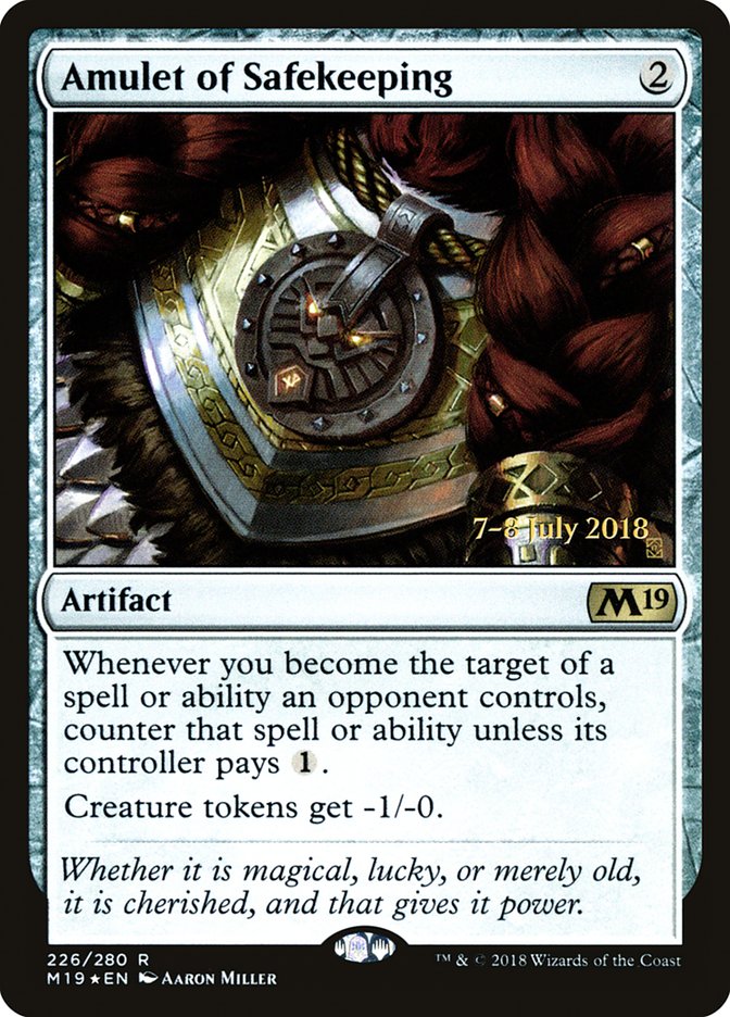 Amulet of Safekeeping  [Core Set 2019 Prerelease Promos] | D20 Games