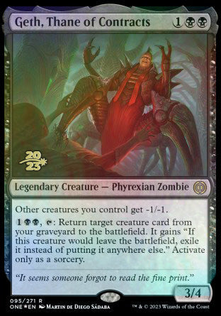 Geth, Thane of Contracts [Phyrexia: All Will Be One Prerelease Promos] | D20 Games