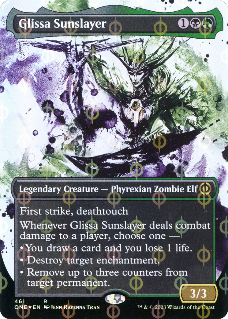 Glissa Sunslayer (Borderless Ichor Step-and-Compleat Foil) [Phyrexia: All Will Be One] | D20 Games