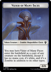 Vizier of Many Faces // Zombie Double-Sided Token [Murders at Karlov Manor Commander Tokens] | D20 Games