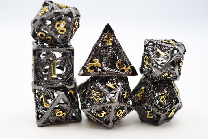 Chained Hollow Night Dragon RPG Metal Dice Set | D20 Games