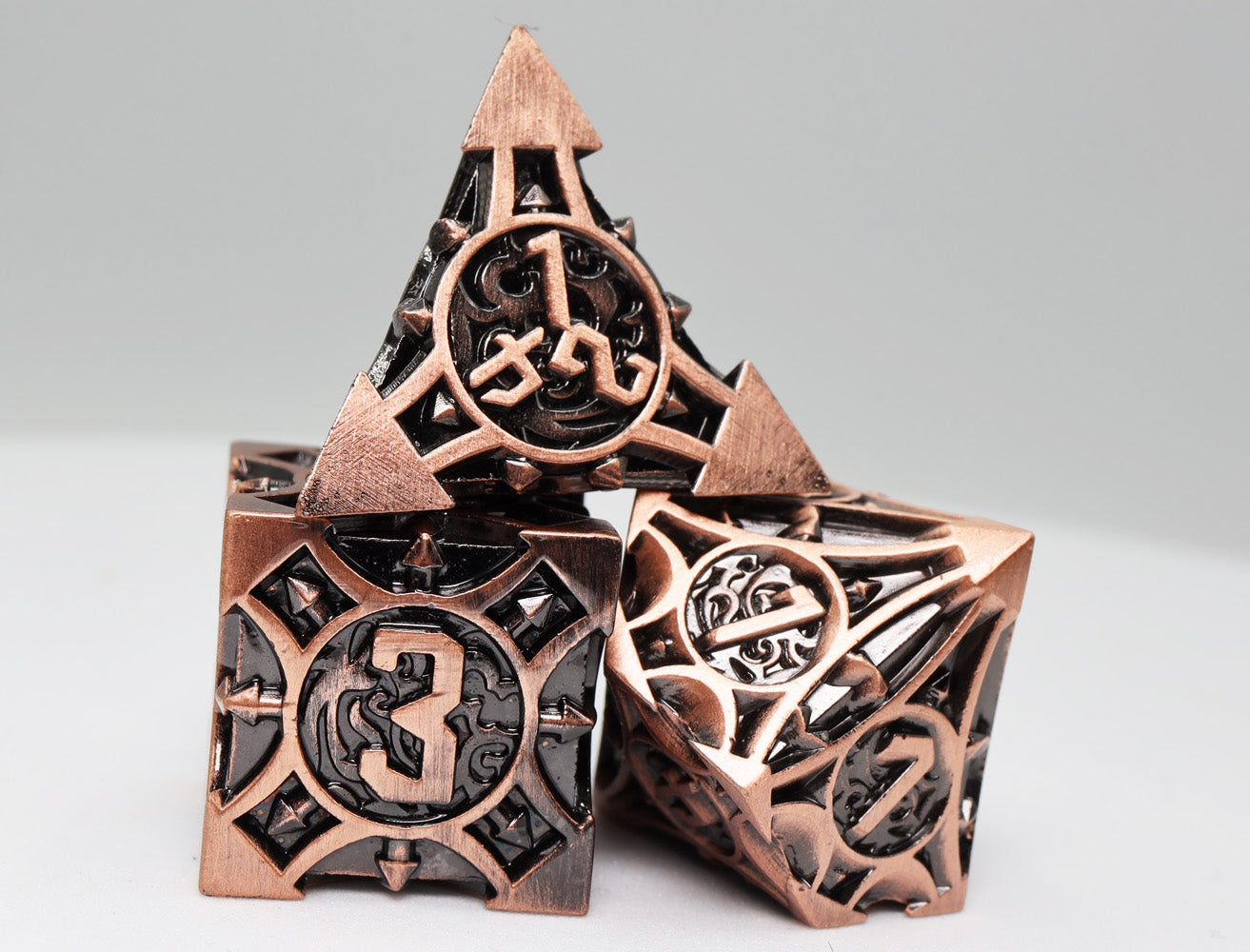 Copper Arrow RPG Metal Dice Set Metal Dice Foam Brain Games | D20 Games