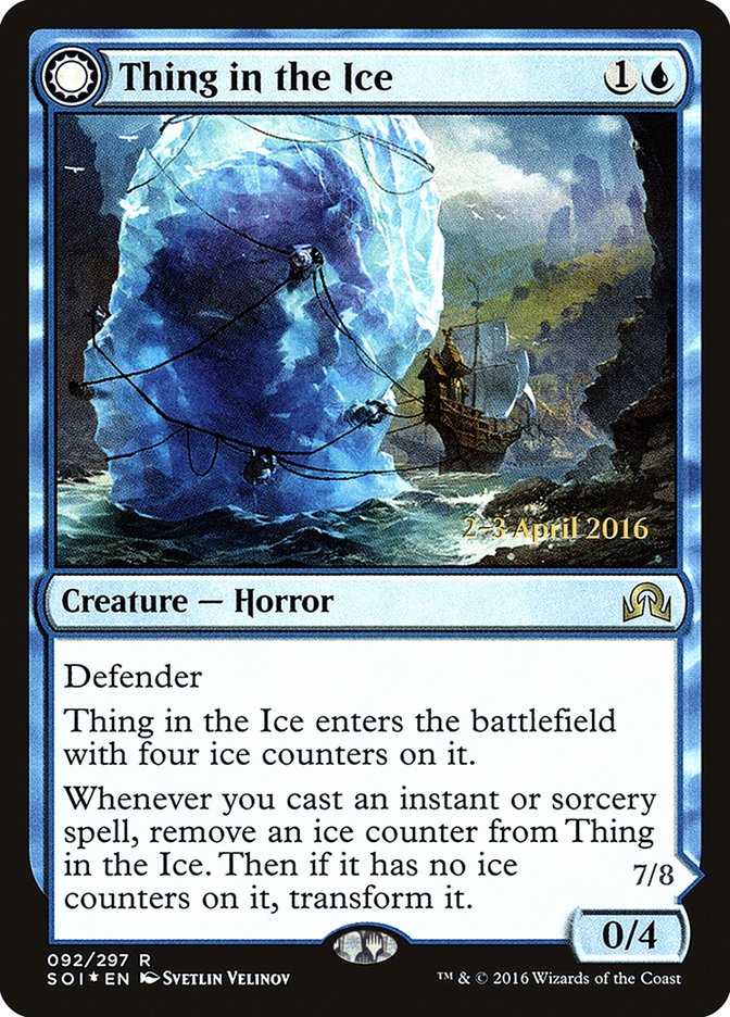 Thing in the Ice // Awoken Horror [Shadows over Innistrad Prerelease Promos] | D20 Games