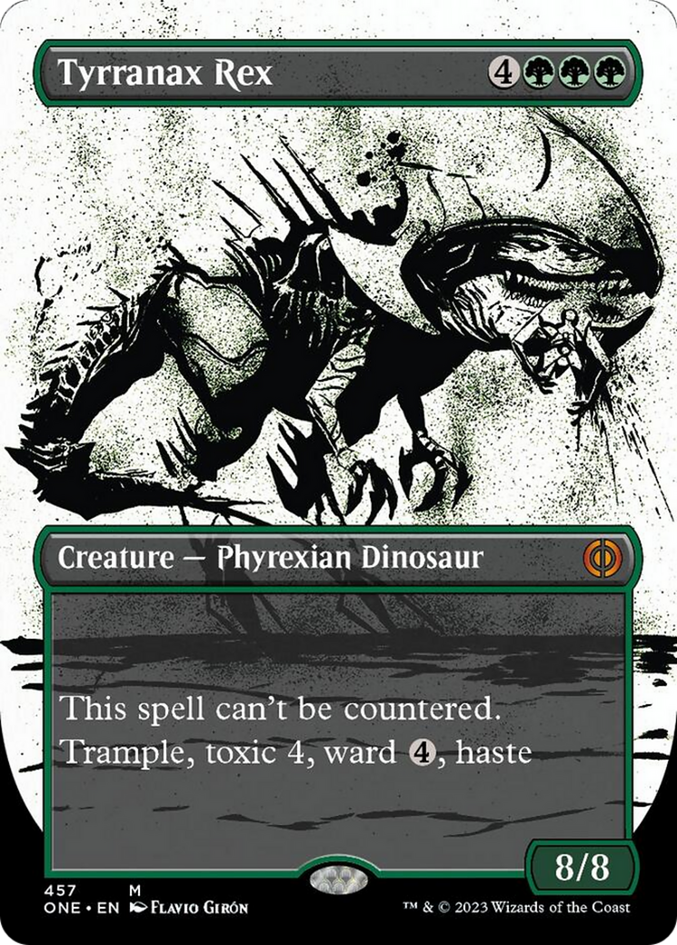 Tyrranax Rex (Borderless Ichor Step-and-Compleat Foil) [Phyrexia: All Will Be One] | D20 Games