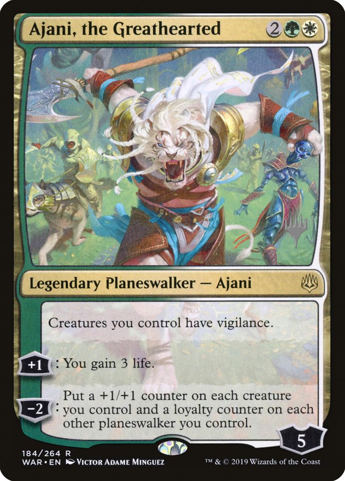 Ajani, the Greathearted (Promo Pack) [War of the Spark Promos] | D20 Games