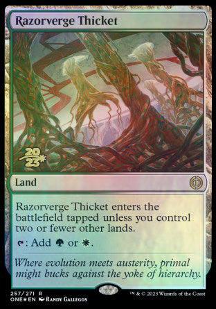 Razorverge Thicket [Phyrexia: All Will Be One Prerelease Promos] | D20 Games