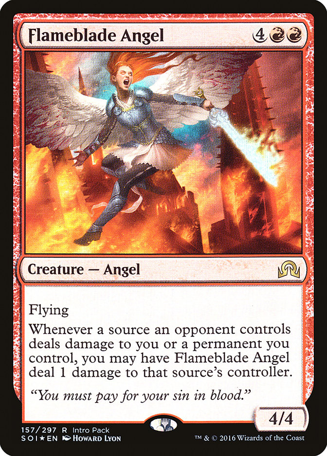 Flameblade Angel (Intro Pack) [Shadows over Innistrad Promos] | D20 Games