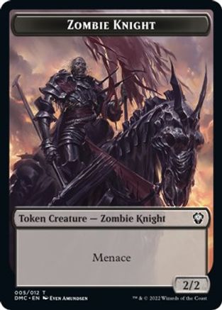 Zombie Knight // Warrior Double-sided Token [Dominaria United Commander Tokens] | D20 Games