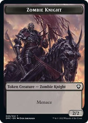 Zombie Knight // Goblin Double-sided Token [Dominaria United Commander Tokens] | D20 Games