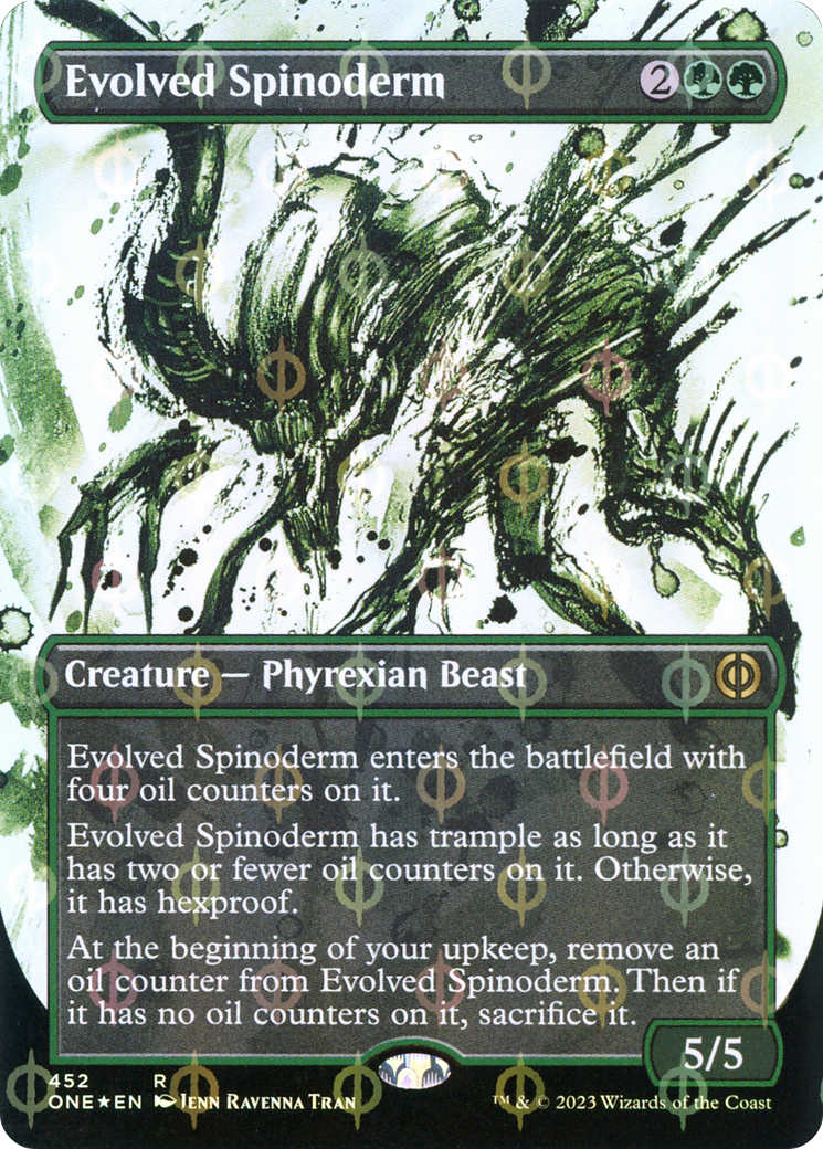 Evolved Spinoderm (Borderless Ichor Step-and-Compleat Foil) [Phyrexia: All Will Be One] | D20 Games