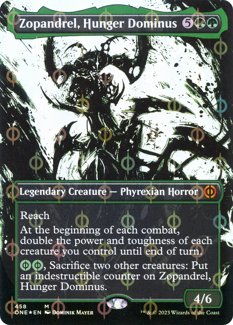 Zopandrel, Hunger Dominus (Borderless Ichor Step-and-Compleat Foil) [Phyrexia: All Will Be One] | D20 Games