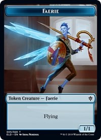 Faerie // Food (15) Double-sided Token [Throne of Eldraine Tokens] | D20 Games