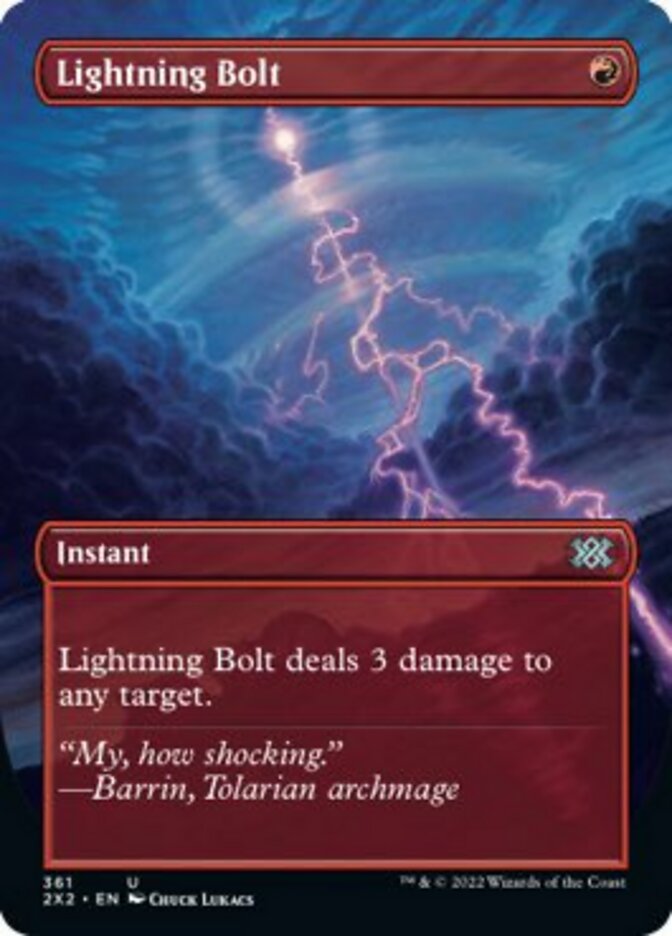 Lightning Bolt (Borderless Alternate Art) [Double Masters 2022] | D20 Games