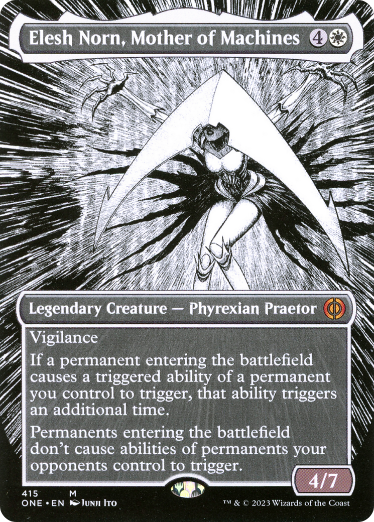 Elesh Norn, Mother of Machines (Borderless Manga) [Phyrexia: All Will Be One] | D20 Games