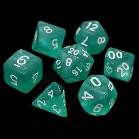 7 Piece Dice Set - Hakuro with White