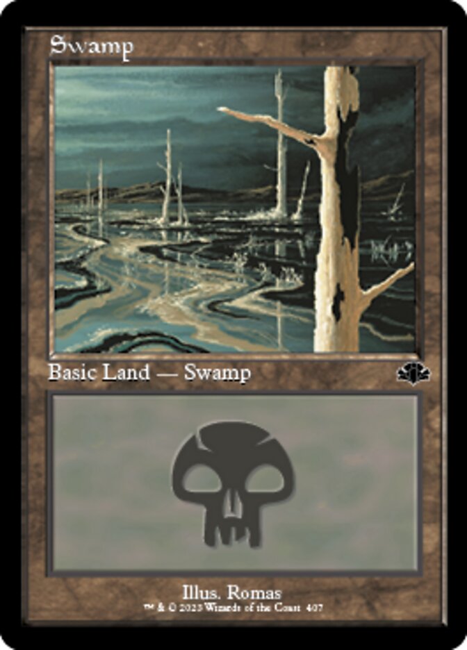 Swamp (407) (Retro) [Dominaria Remastered] | D20 Games