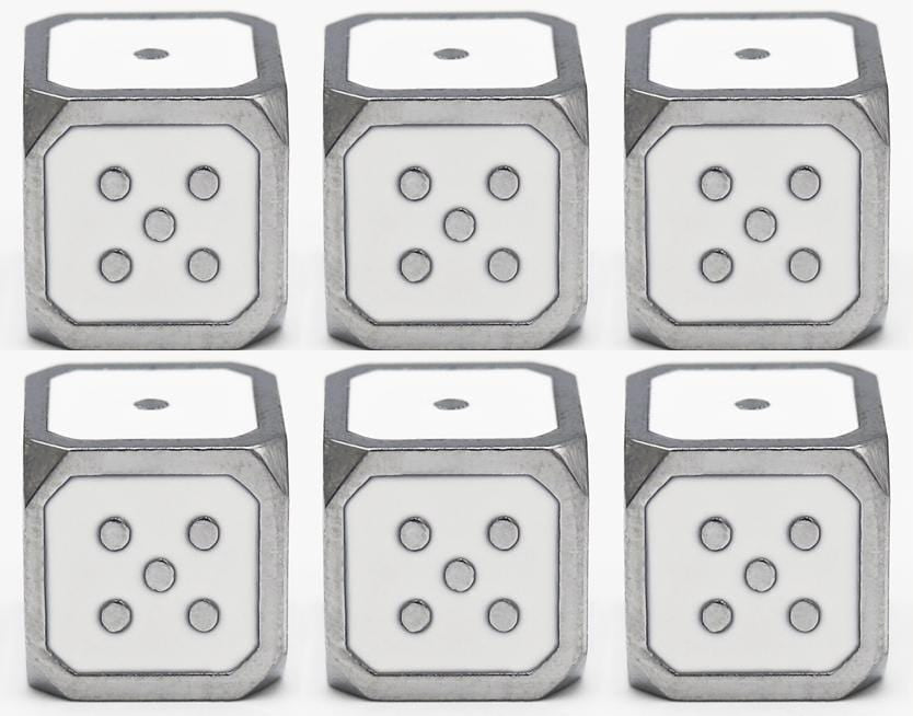 12mm Metal Pip D6 Dice Metal Dice Foam Brain Games | D20 Games
