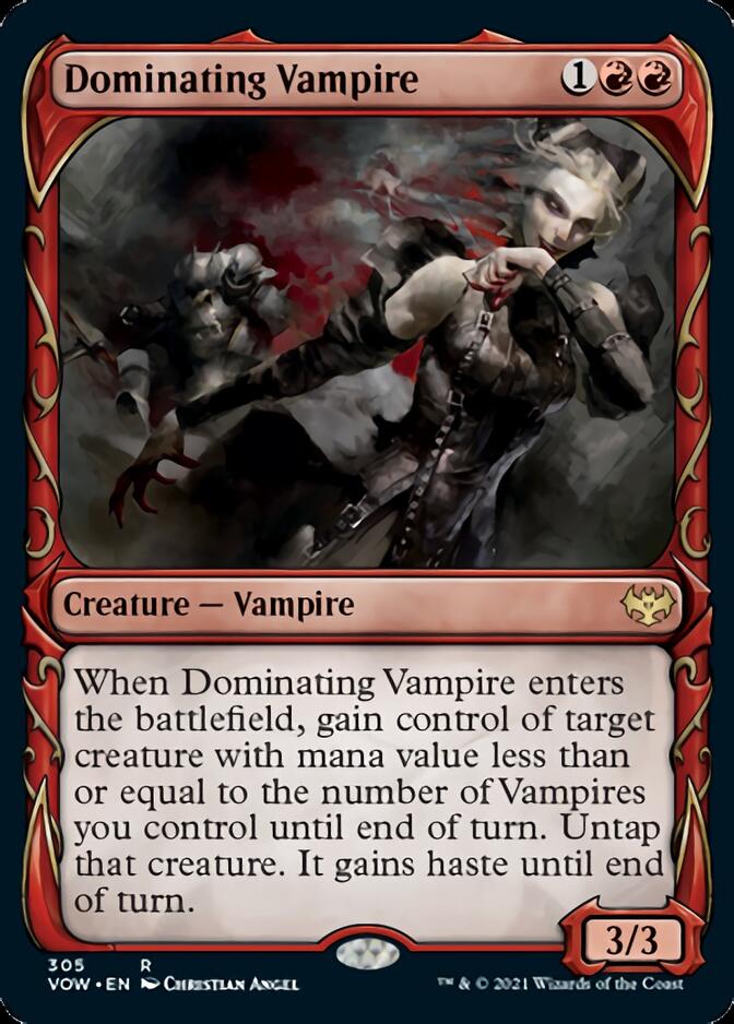 Dominating Vampire (Showcase Fang Frame) [Innistrad: Crimson Vow] | D20 Games