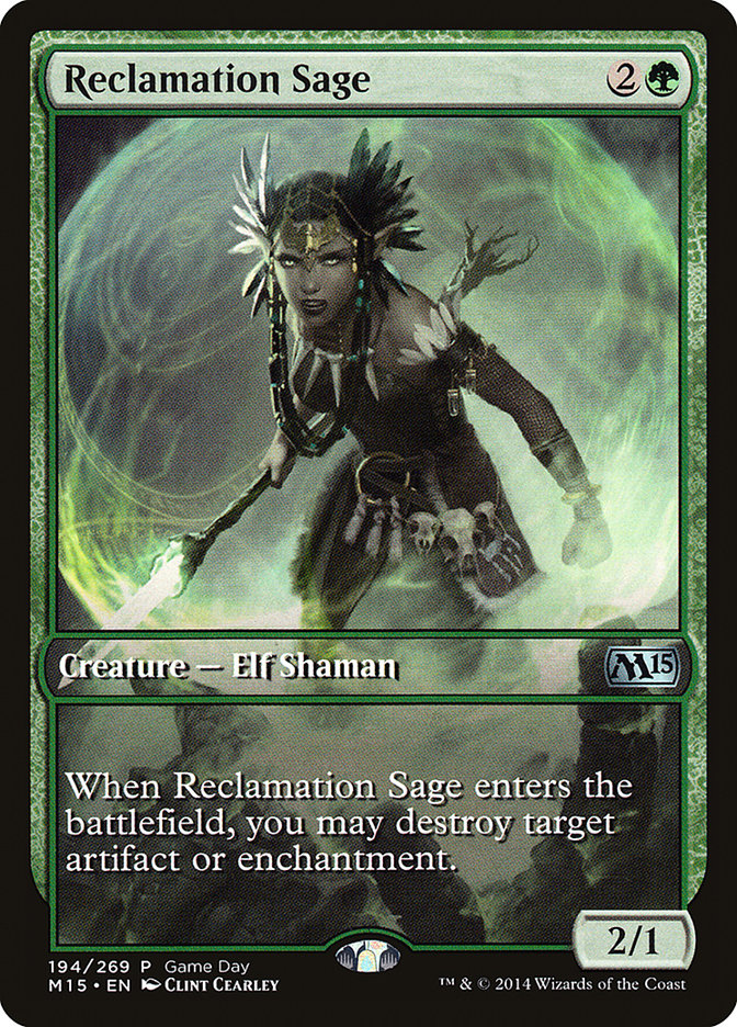 Reclamation Sage (Game Day) [Magic 2015 Promos] | D20 Games