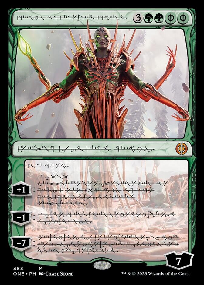 Nissa, Ascended Animist (Phyrexian Step-and-Compleat Foil) [Phyrexia: All Will Be One] | D20 Games