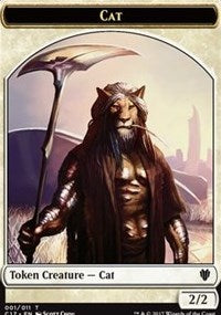 Cat (001) // Cat Warrior (008) Double-sided Token [Commander 2017 Tokens] | D20 Games