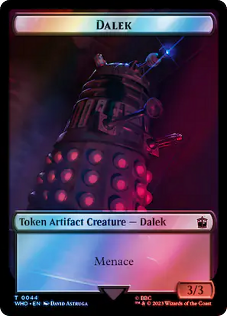 Dalek // Clue (0054) Double-Sided Token (Surge Foil) [Doctor Who Tokens] | D20 Games