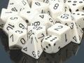 Chessex - Opaque White + Black Polyhedral 7-Dice Set | D20 Games