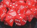 Chessex - Opaque Red + White Polyhedral 7-Dice Set | D20 Games