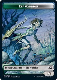 Elf Warrior // Plant Double-sided Token [Double Masters Tokens] | D20 Games