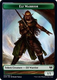 Elf Warrior // Demon Berserker Double-sided Token [Kaldheim Tokens] | D20 Games
