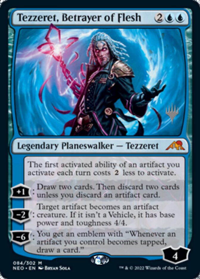 Tezzeret, Betrayer of Flesh (Promo Pack) [Kamigawa: Neon Dynasty Promos] | D20 Games