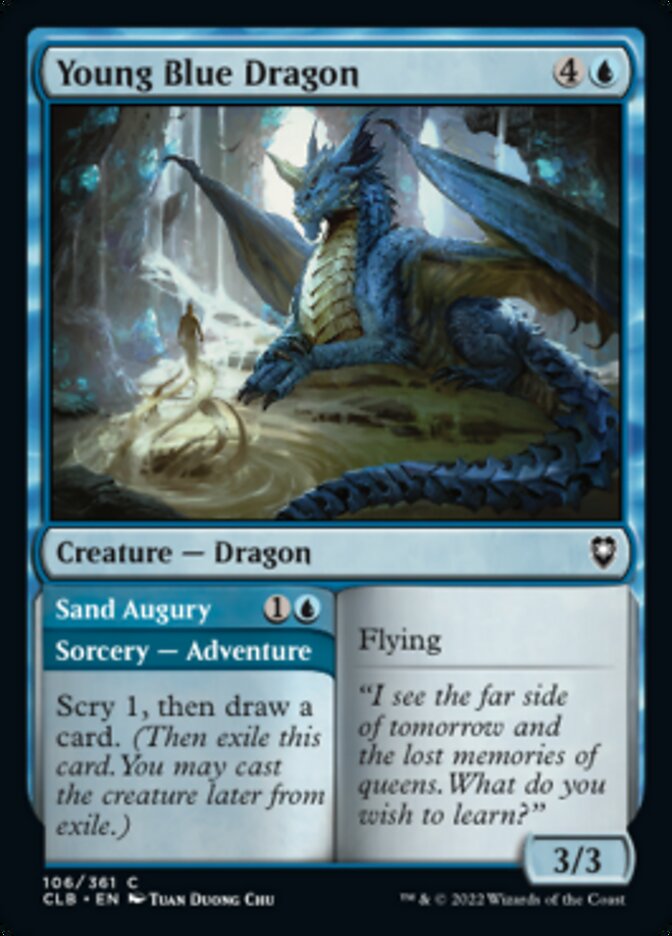 Young Blue Dragon // Sand Augury [Commander Legends: Battle for Baldur's Gate] | D20 Games