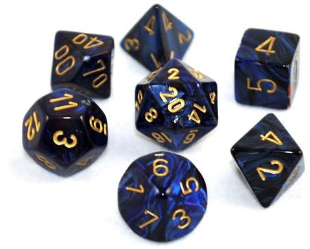 Gemini 3: Poly Black Blue/Gold (7) | D20 Games