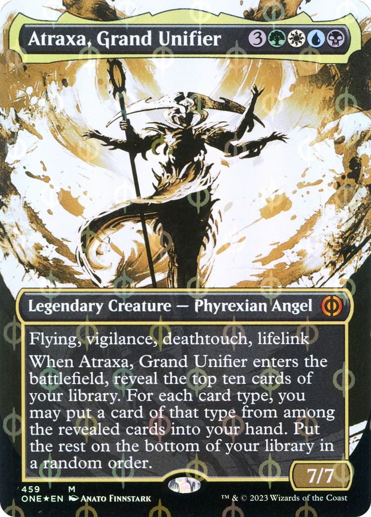 Atraxa, Grand Unifier (Borderless Ichor Step-and-Compleat Foil) [Phyrexia: All Will Be One] | D20 Games