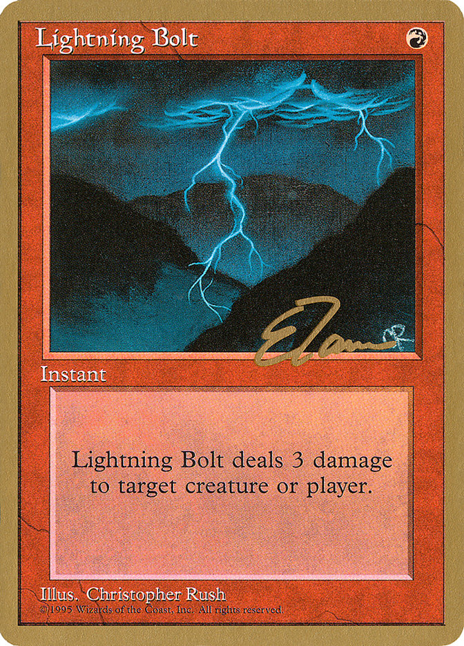 Lightning Bolt (Eric Tam) [Pro Tour Collector Set] | D20 Games