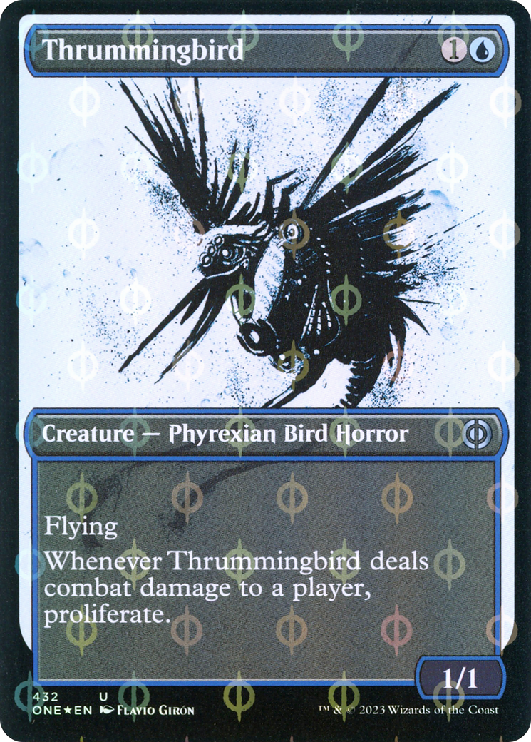 Thrummingbird (Showcase Ichor Step-and-Compleat Foil) [Phyrexia: All Will Be One] | D20 Games