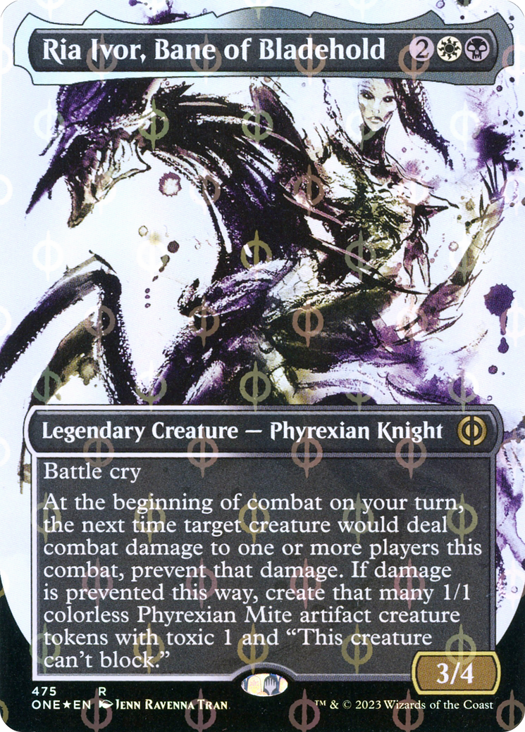 Ria Ivor, Bane of Bladehold (Borderless Ichor Step-and-Compleat Foil) [Phyrexia: All Will Be One] | D20 Games