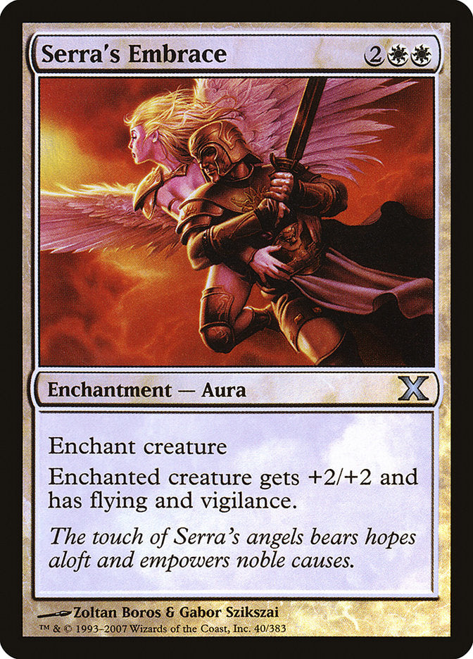 Serra's Embrace (Premium Foil) [Tenth Edition] | D20 Games