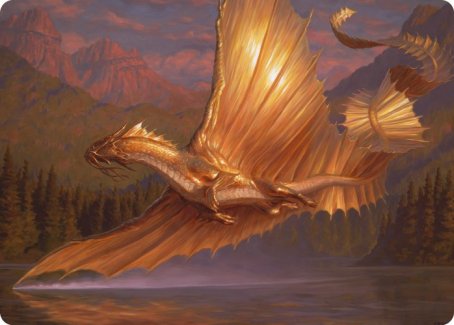 Adult Gold Dragon Art Card [Dungeons & Dragons: Adventures in the Forgotten Realms Art Series] | D20 Games