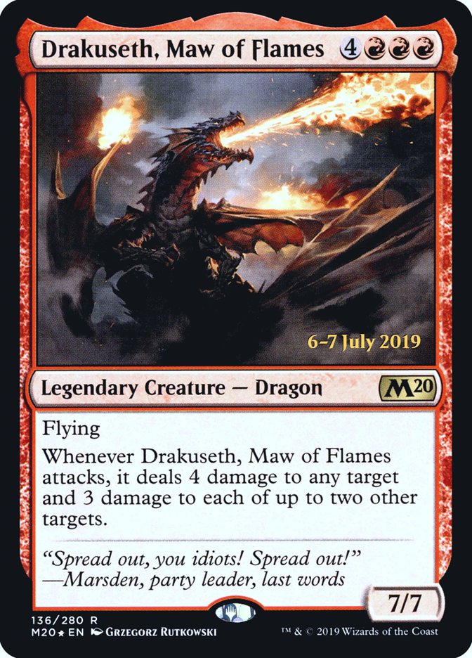 Drakuseth, Maw of Flames  [Core Set 2020 Prerelease Promos] | D20 Games