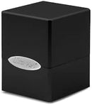 Jet Black Satin Cube Deck Box