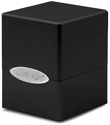 Jet Black Satin Cube Deck Box