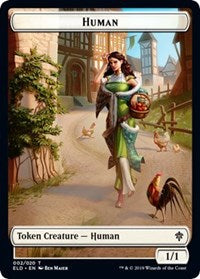 Human // Beast Double-sided Token (Challenger 2021) [Unique and Miscellaneous Promos] | D20 Games
