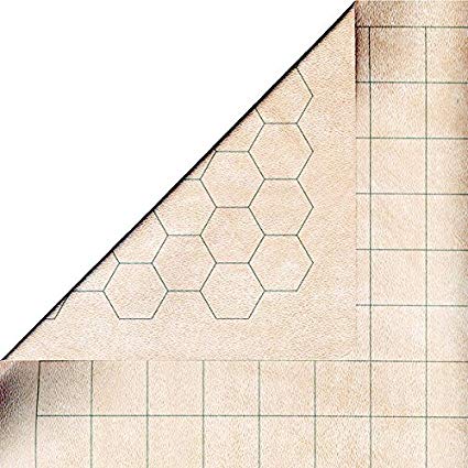 Battlemat: 1in Reversible Squares-Hexes
