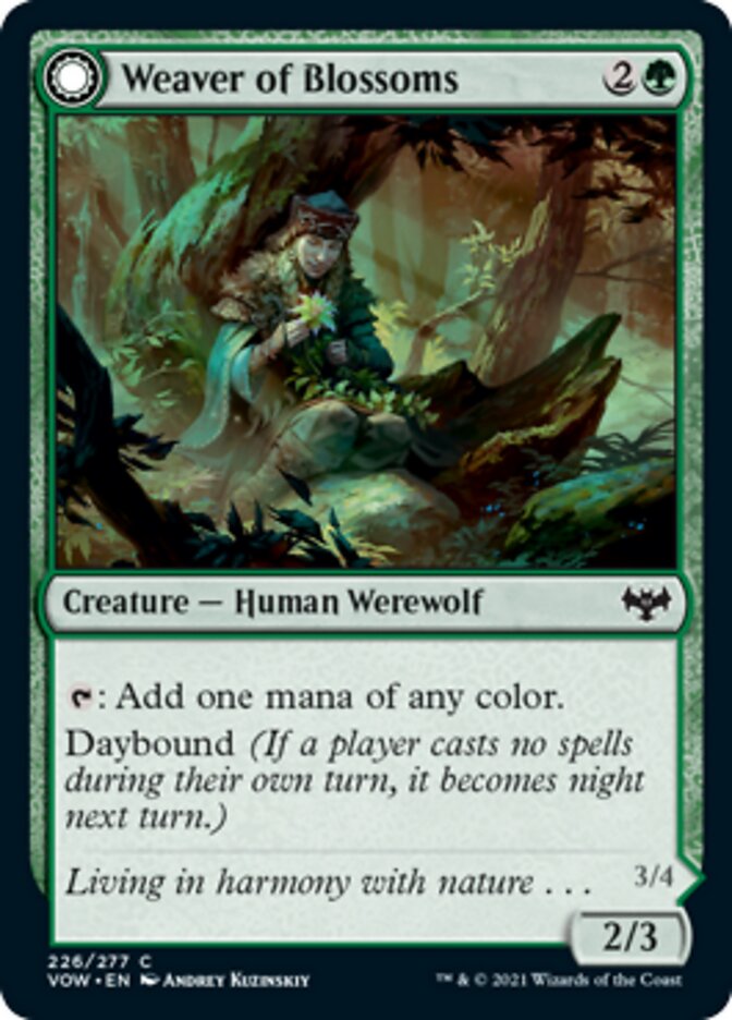 Weaver of Blossoms // Blossom-Clad Werewolf [Innistrad: Crimson Vow] | D20 Games