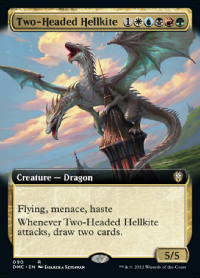 Two-Headed Hellkite (Extended Art) [Dominaria United Commander] | D20 Games