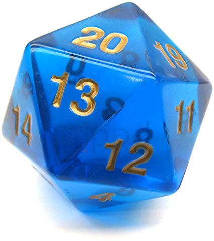 Transparent: 55mm D20 Countdown Sapphire/Gold