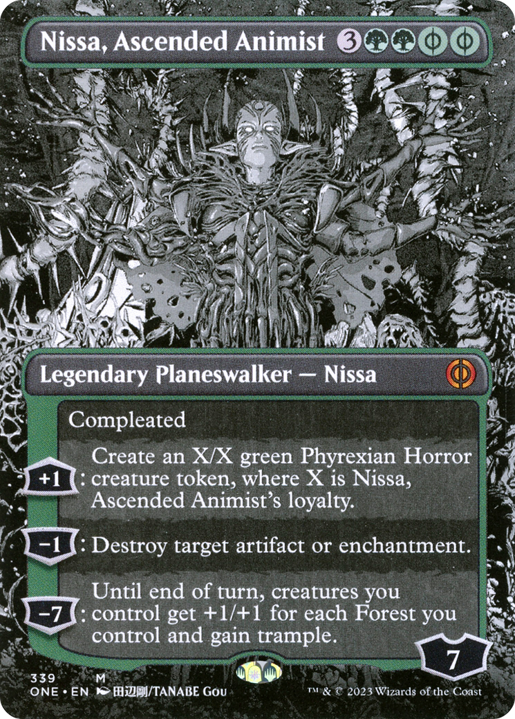 Nissa, Ascended Animist (Borderless Manga) [Phyrexia: All Will Be One] | D20 Games