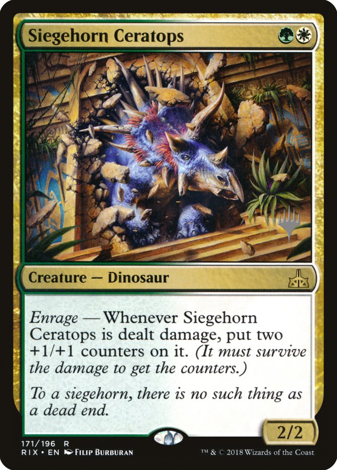 Siegehorn Ceratops (Promo Pack) [Rivals of Ixalan Promos] | D20 Games