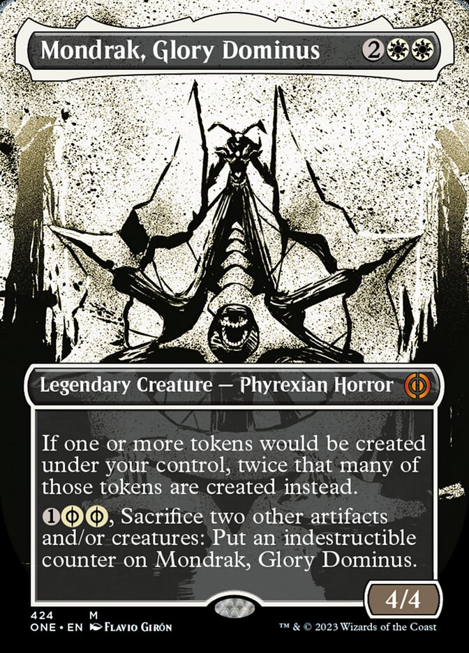 Mondrak, Glory Dominus (Borderless Ichor Step-and-Compleat Foil) [Phyrexia: All Will Be One] | D20 Games